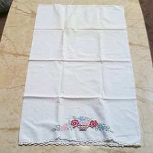Pillow Cases Standard White Bouquets Vintage
